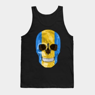 Barbados Flag Skull - Gift for Barbadian With Roots From Barbados Tank Top